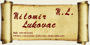 Milomir Lukovac vizit kartica